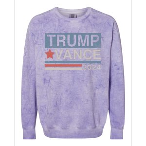 Trump Vance 2024 Retro Stripe Trump Jd Vance Colorblast Crewneck Sweatshirt