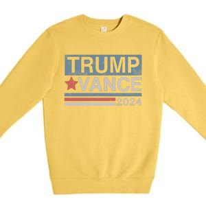 Trump Vance 2024 Retro Stripe Trump Jd Vance Premium Crewneck Sweatshirt