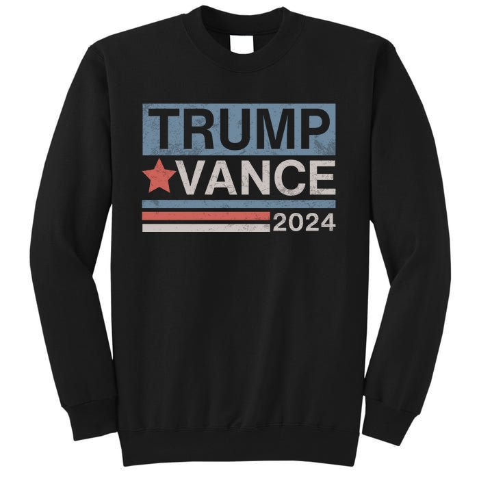 Trump Vance 2024 Retro Stripe Trump Jd Vance Tall Sweatshirt