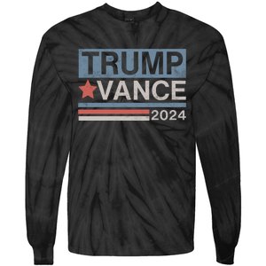 Trump Vance 2024 Retro Stripe Trump Jd Vance Tie-Dye Long Sleeve Shirt