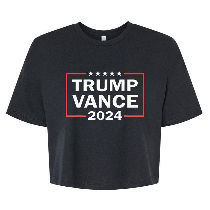 Trump Vance 2024 For President Vp Usa Election Patriotic Bella+Canvas Jersey Crop Tee