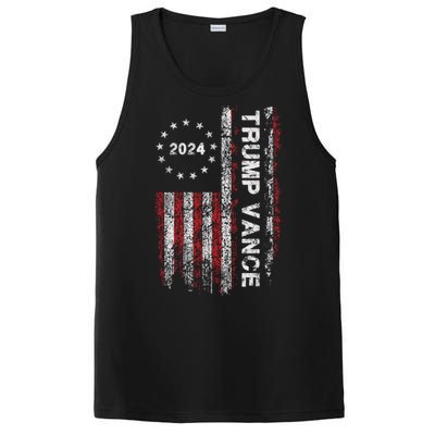 Trump Vance 2024 Us Flag Vintage Election President 2024 PosiCharge Competitor Tank