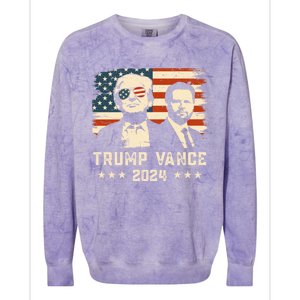 Trump Vance 2024 Flag Patriotic Republican 45 47 Trump Vance Great Gift Colorblast Crewneck Sweatshirt