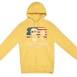 Trump Vance 2024 Flag Patriotic Republican 45 47 Trump Vance Great Gift Premium Pullover Hoodie