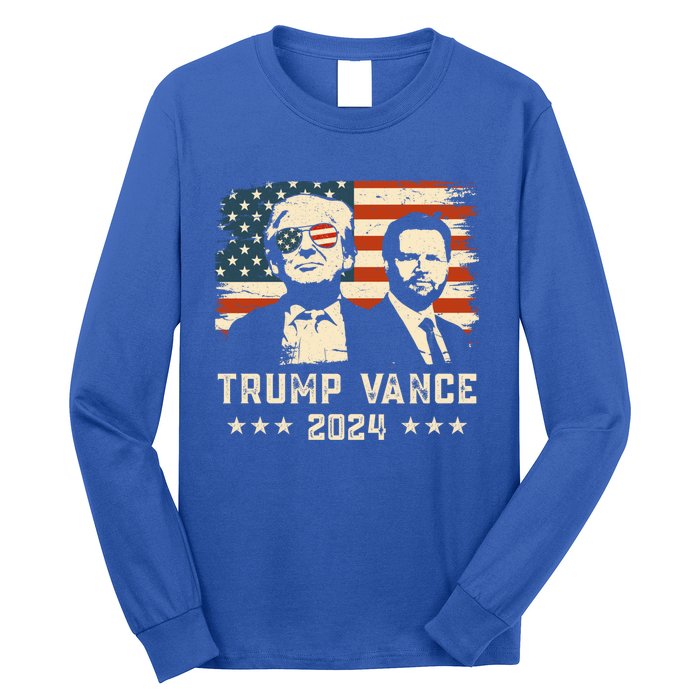 Trump Vance 2024 Flag Patriotic Republican 45 47 Trump Vance Great Gift Long Sleeve Shirt