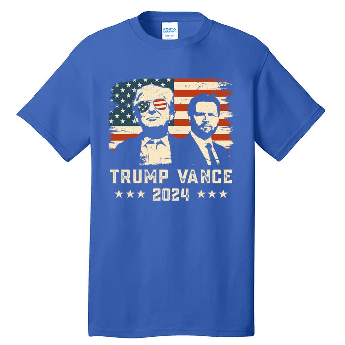 Trump Vance 2024 Flag Patriotic Republican 45 47 Trump Vance Great Gift Tall T-Shirt