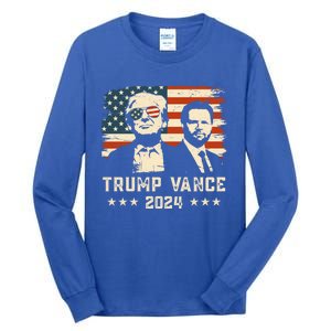 Trump Vance 2024 Flag Patriotic Republican 45 47 Trump Vance Great Gift Tall Long Sleeve T-Shirt