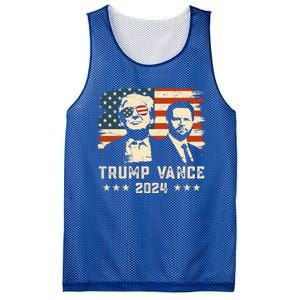 Trump Vance 2024 Flag Patriotic Republican 45 47 Trump Vance Great Gift Mesh Reversible Basketball Jersey Tank