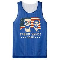 Trump Vance 2024 Flag Patriotic Republican 45 47 Trump Vance Great Gift Mesh Reversible Basketball Jersey Tank