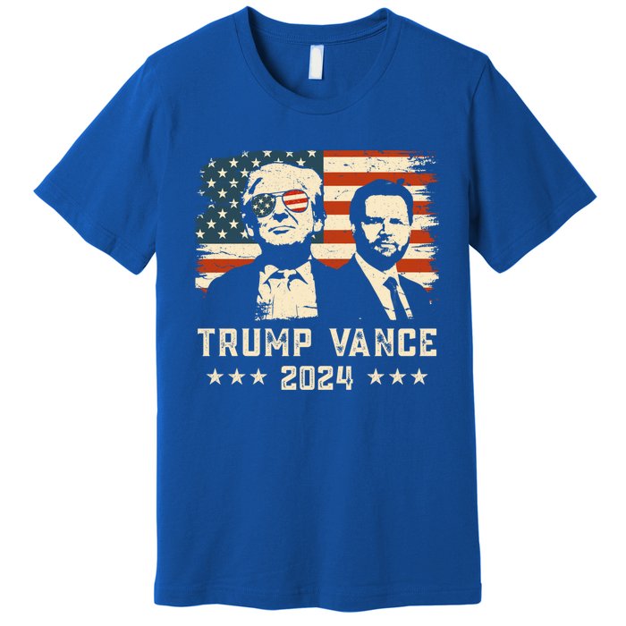 Trump Vance 2024 Flag Patriotic Republican 45 47 Trump Vance Great Gift Premium T-Shirt