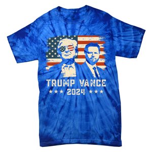 Trump Vance 2024 Flag Patriotic Republican 45 47 Trump Vance Great Gift Tie-Dye T-Shirt