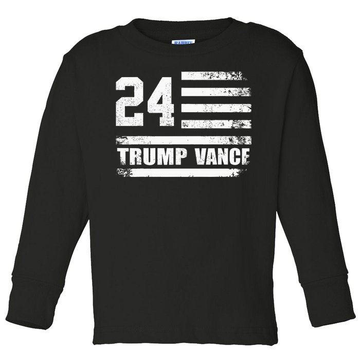 Trump Vance 2024 Donald Trump 2024 President J.D. Vance Jd Toddler Long Sleeve Shirt