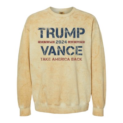 Trump Vance 2024 Take America Back Usa Vintage Colorblast Crewneck Sweatshirt