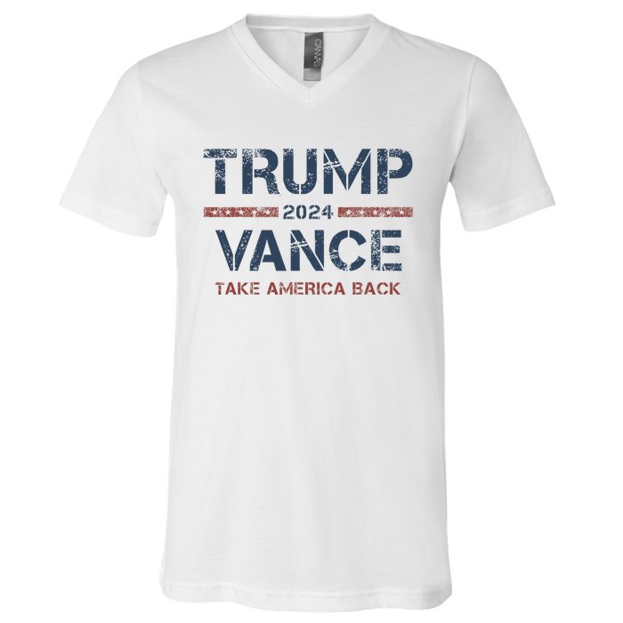 Trump Vance 2024 Take America Back Usa Vintage V-Neck T-Shirt