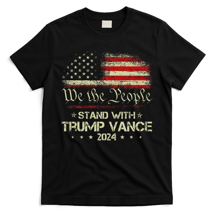 Trump Vance 2024 Vote Trump Retro Vintage Usa Flag Style T-Shirt