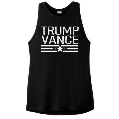 Trump Vance 2024 Star Vintage Ladies PosiCharge Tri-Blend Wicking Tank