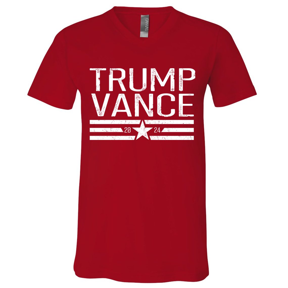 Trump Vance 2024 Star Vintage V-Neck T-Shirt