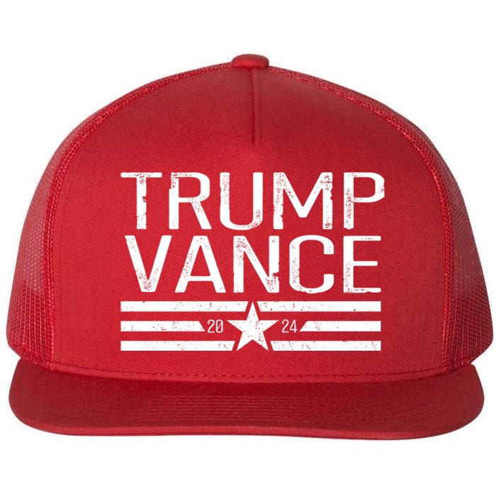 Trump Vance 2024 Star Vintage Flat Bill Trucker Hat