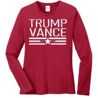 Trump Vance 2024 Star Vintage Ladies Long Sleeve Shirt