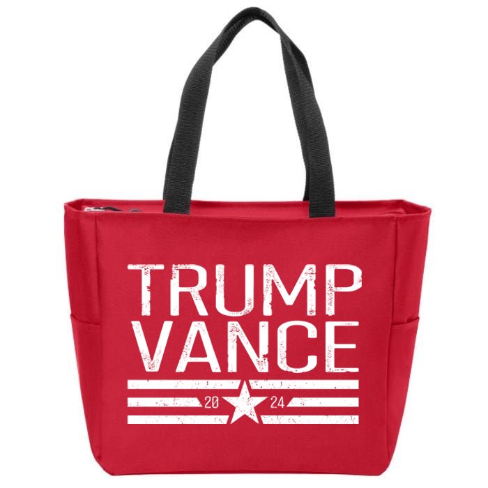 Trump Vance 2024 Star Vintage Zip Tote Bag