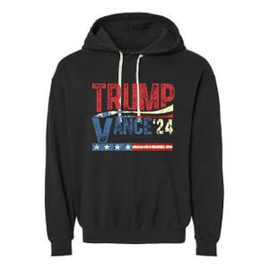 Trump Vance 2024 Funny Election Garment-Dyed Fleece Hoodie