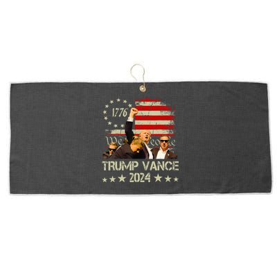 Trump Vance 2024 President Trump Supporter Reelection Large Microfiber Waffle Golf Towel