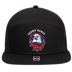 Trump Vance 2024 Vp Eagle America Election Take America Back 7 Panel Mesh Trucker Snapback Hat