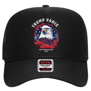 Trump Vance 2024 Vp Eagle America Election Take America Back High Crown Mesh Back Trucker Hat