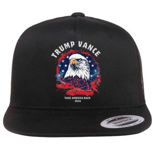 Trump Vance 2024 Vp Eagle America Election Take America Back Flat Bill Trucker Hat