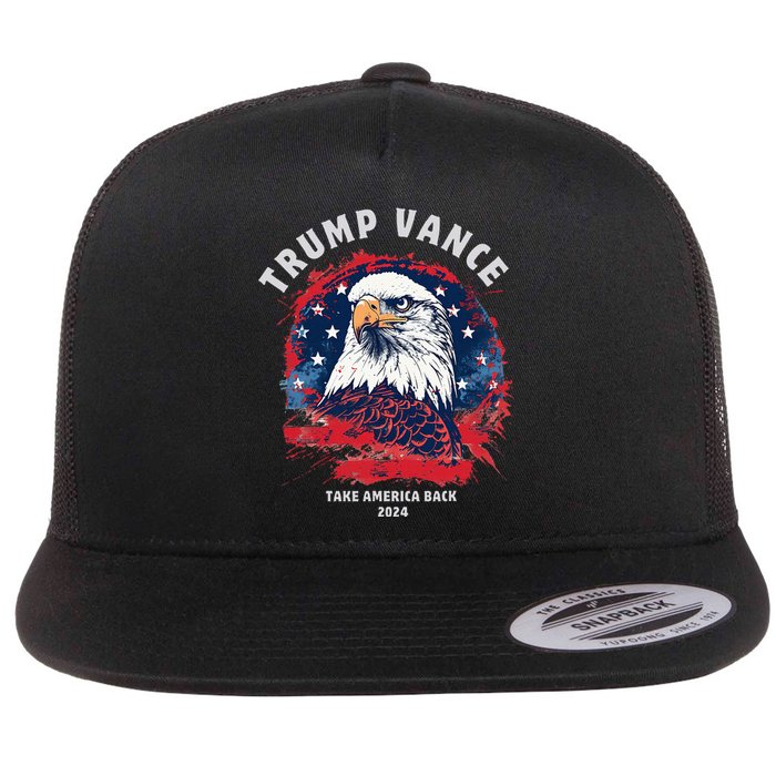 Trump Vance 2024 Vp Eagle America Election Take America Back Flat Bill Trucker Hat