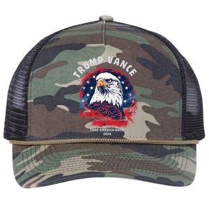 Trump Vance 2024 Vp Eagle America Election Take America Back Retro Rope Trucker Hat Cap