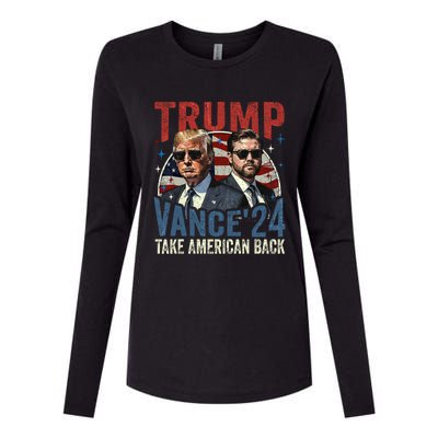 Trump Vance 2024 Donald Trump J.D. Vance Take America Back Womens Cotton Relaxed Long Sleeve T-Shirt