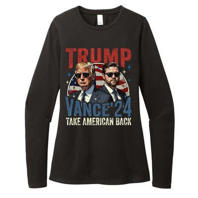 Trump Vance 2024 Donald Trump J.D. Vance Take America Back Womens CVC Long Sleeve Shirt