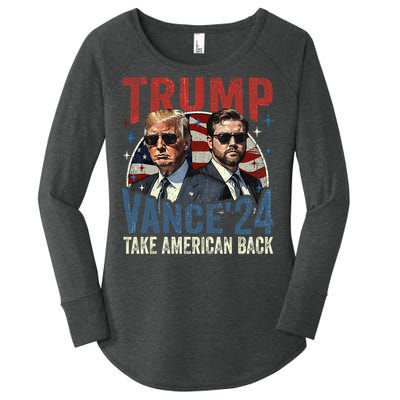 Trump Vance 2024 Donald Trump J.D. Vance Take America Back Women's Perfect Tri Tunic Long Sleeve Shirt