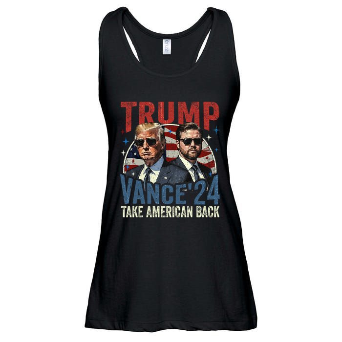 Trump Vance 2024 Donald Trump J.D. Vance Take America Back Ladies Essential Flowy Tank