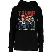 Trump Vance 2024 Donald Trump J.D. Vance Take America Back Womens Funnel Neck Pullover Hood