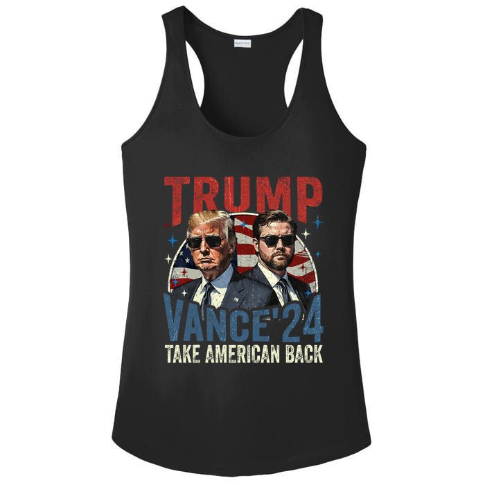 Trump Vance 2024 Donald Trump J.D. Vance Take America Back Ladies PosiCharge Competitor Racerback Tank