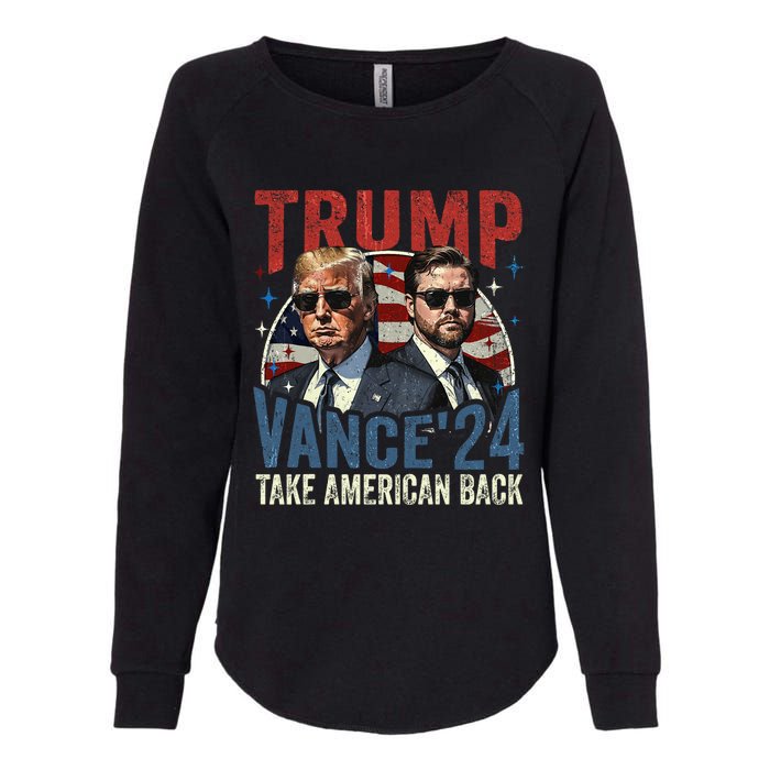 Trump Vance 2024 Donald Trump J.D. Vance Take America Back Womens California Wash Sweatshirt