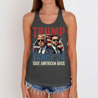 Trump Vance 2024 Donald Trump J.D. Vance Take America Back Women's Knotted Racerback Tank