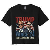 Trump Vance 2024 Donald Trump J.D. Vance Take America Back Women's Crop Top Tee