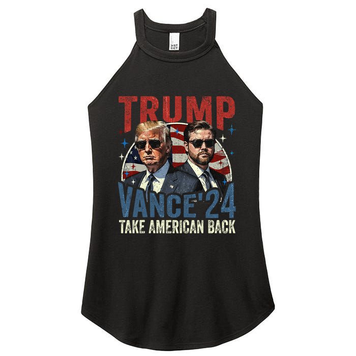 Trump Vance 2024 Donald Trump J.D. Vance Take America Back Women's Perfect Tri Rocker Tank