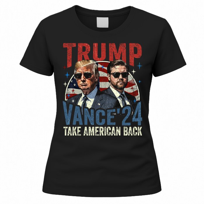 Trump Vance 2024 Donald Trump J.D. Vance Take America Back Women's T-Shirt