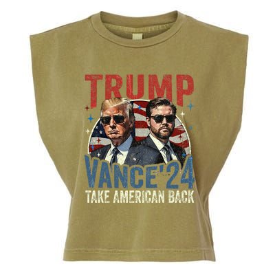 Trump Vance 2024 Donald Trump J.D. Vance Take America Back Garment-Dyed Women's Muscle Tee