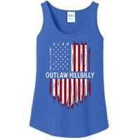 Trump Vance 2024 J D Vance Outlaw Hillbilly American Flag Funny Gift Ladies Essential Tank