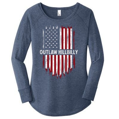 Trump Vance 2024 J D Vance Outlaw Hillbilly American Flag Funny Gift Women's Perfect Tri Tunic Long Sleeve Shirt