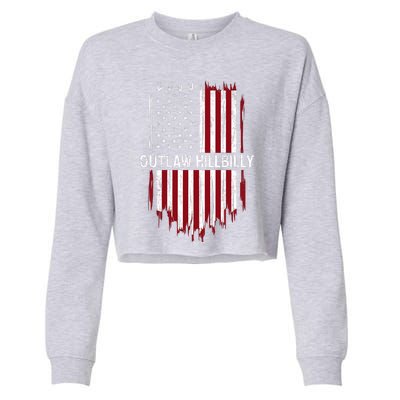 Trump Vance 2024 J D Vance Outlaw Hillbilly American Flag Funny Gift Cropped Pullover Crew