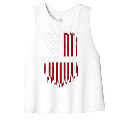 Trump Vance 2024 J D Vance Outlaw Hillbilly American Flag Funny Gift Women's Racerback Cropped Tank