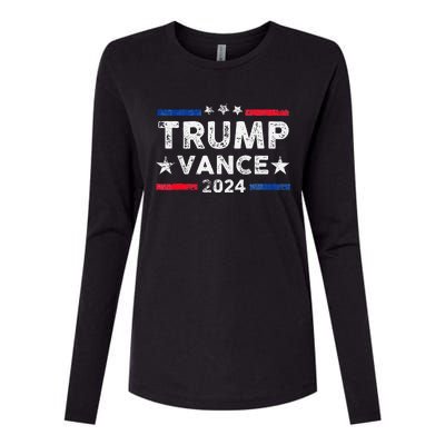 Trump Vance 2024 Us Flag Vintage Election President 2024 Gift Womens Cotton Relaxed Long Sleeve T-Shirt