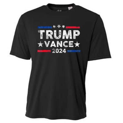 Trump Vance 2024 Us Flag Vintage Election President 2024 Gift Cooling Performance Crew T-Shirt