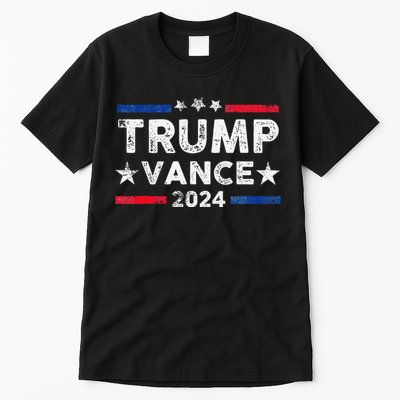 Trump Vance 2024 Us Flag Vintage Election President 2024 Gift Tall T-Shirt